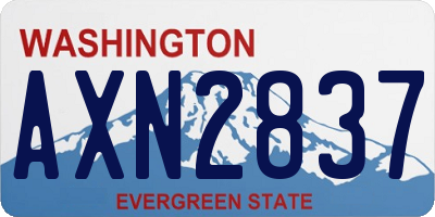 WA license plate AXN2837