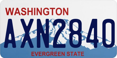 WA license plate AXN2840