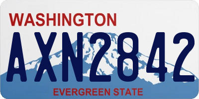 WA license plate AXN2842