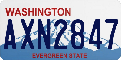 WA license plate AXN2847