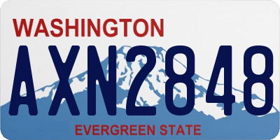 WA license plate AXN2848