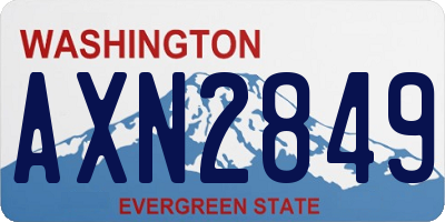 WA license plate AXN2849