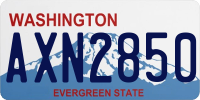 WA license plate AXN2850