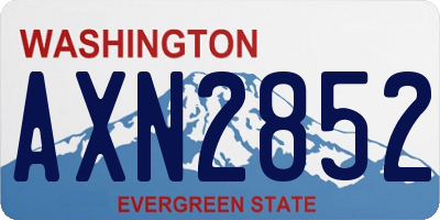 WA license plate AXN2852
