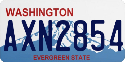 WA license plate AXN2854