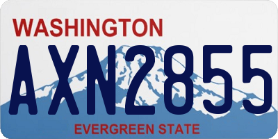 WA license plate AXN2855