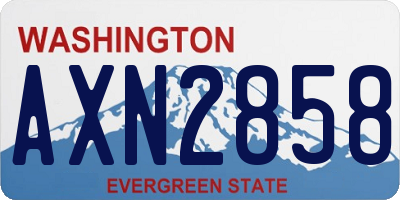WA license plate AXN2858