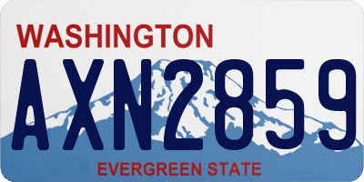 WA license plate AXN2859