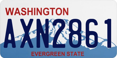 WA license plate AXN2861