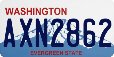 WA license plate AXN2862