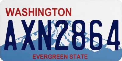 WA license plate AXN2864