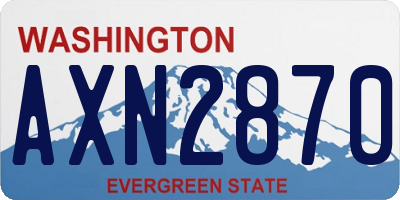 WA license plate AXN2870