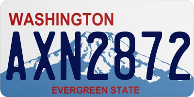 WA license plate AXN2872