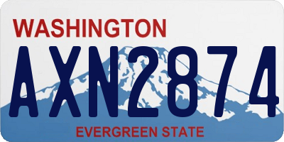WA license plate AXN2874