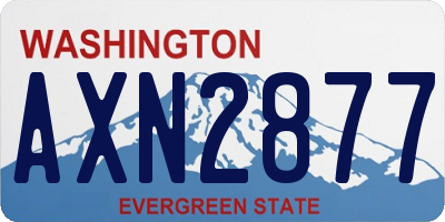 WA license plate AXN2877