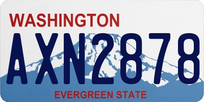 WA license plate AXN2878