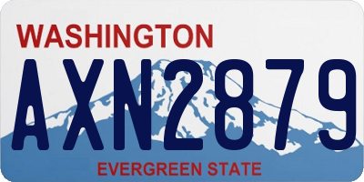 WA license plate AXN2879
