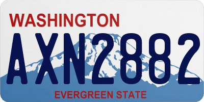 WA license plate AXN2882