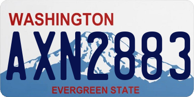 WA license plate AXN2883