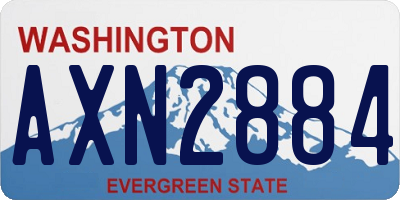 WA license plate AXN2884