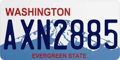 WA license plate AXN2885