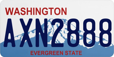 WA license plate AXN2888