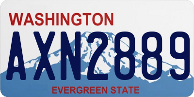 WA license plate AXN2889