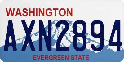 WA license plate AXN2894