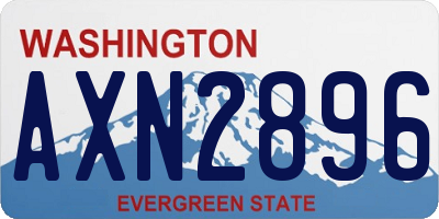 WA license plate AXN2896