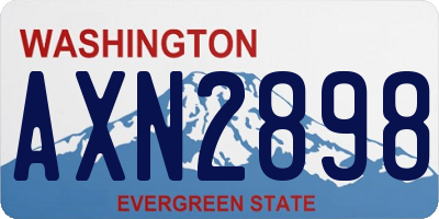 WA license plate AXN2898