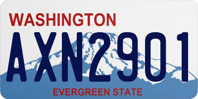 WA license plate AXN2901