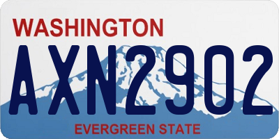 WA license plate AXN2902