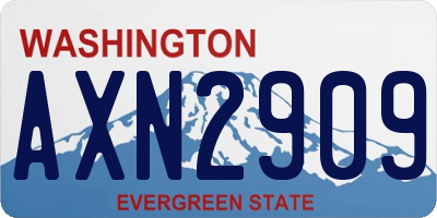 WA license plate AXN2909