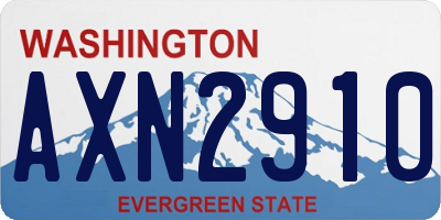 WA license plate AXN2910