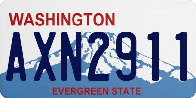 WA license plate AXN2911
