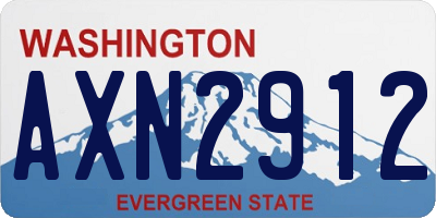 WA license plate AXN2912