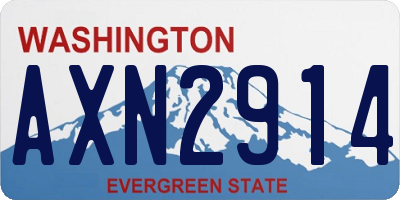 WA license plate AXN2914