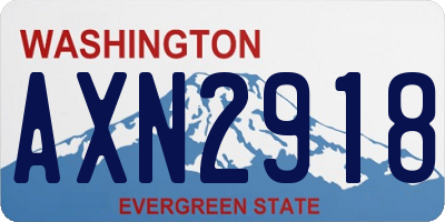 WA license plate AXN2918
