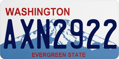 WA license plate AXN2922