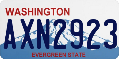 WA license plate AXN2923