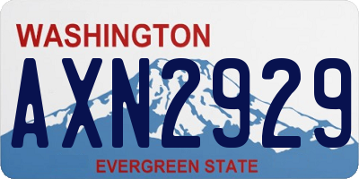 WA license plate AXN2929