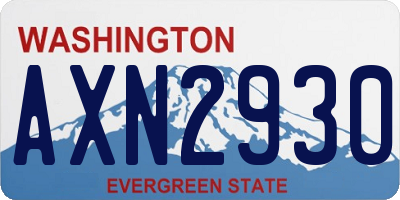 WA license plate AXN2930