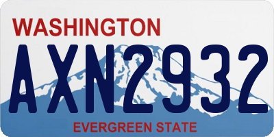 WA license plate AXN2932