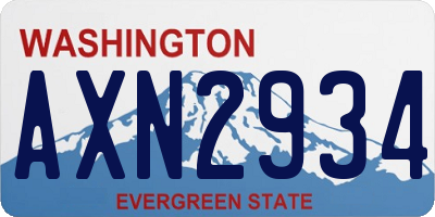 WA license plate AXN2934