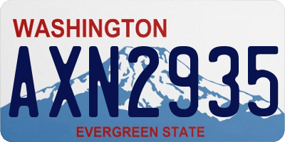WA license plate AXN2935