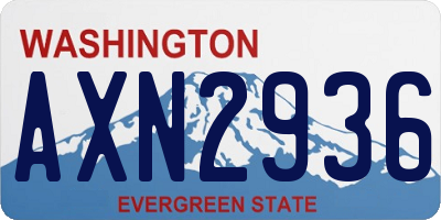 WA license plate AXN2936