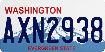 WA license plate AXN2938