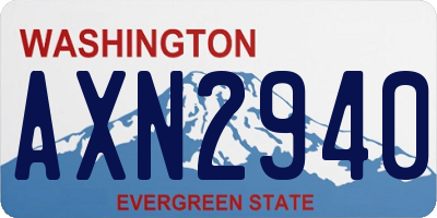 WA license plate AXN2940