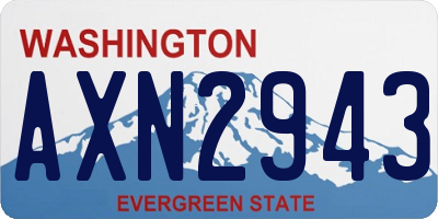 WA license plate AXN2943