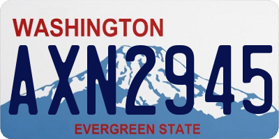 WA license plate AXN2945